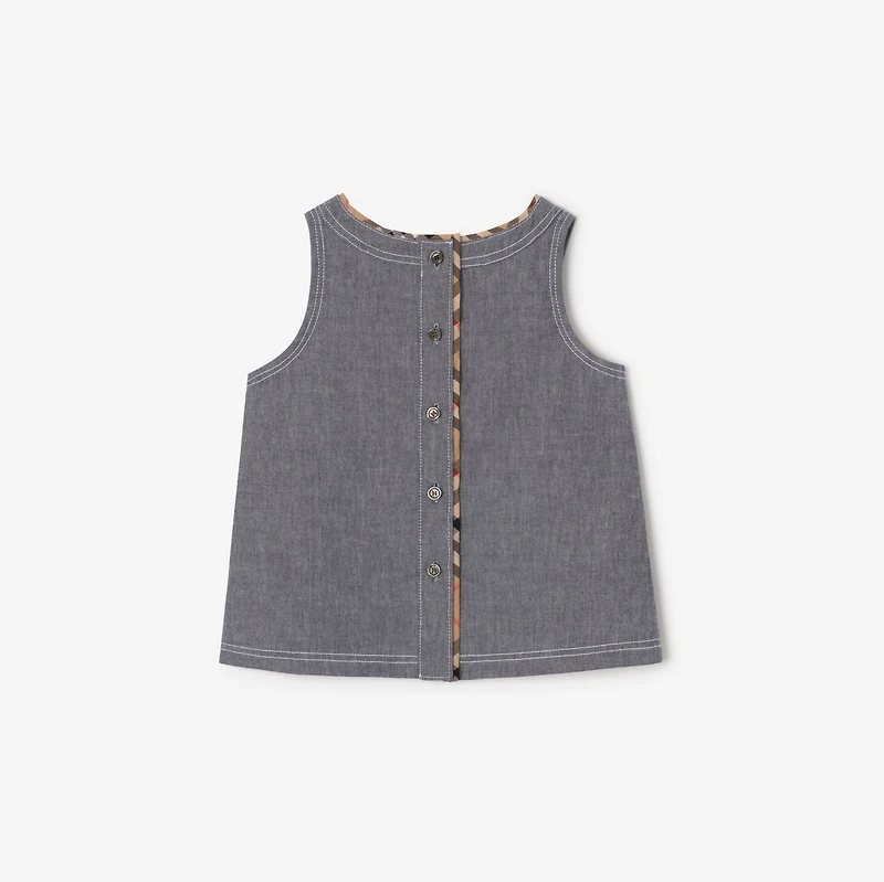 Cotton Chambray Top in Damson blue melange | Burberry® Official