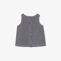 Cotton Chambray Top in Damson blue melange | Burberry® Official