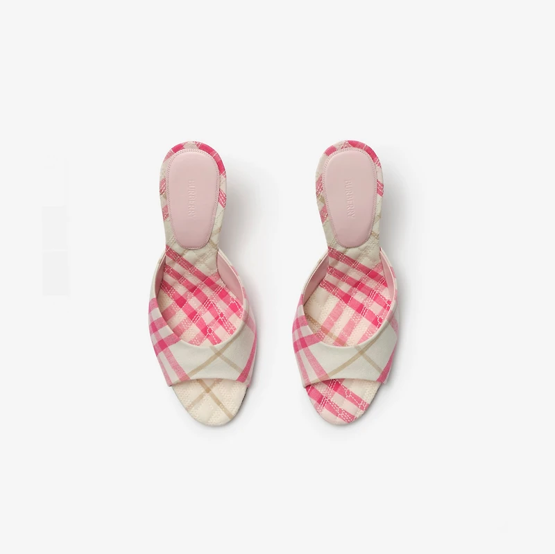 Check Mews High Sandals​ in Aubergine purple - Women | Burberry® Official