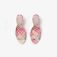 Check Mews High Sandals​ in Aubergine purple - Women | Burberry® Official