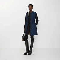 Micro Check-stitch Nylon Blend Gilet in Silhouette blue - Women | Burberry® Official