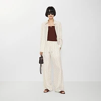 EKD Checkerboard Silk Pyjama Trousers in Chalk white - Women | Burberry® Official