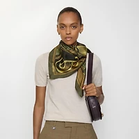 Etched Knight Silk Scarf in Moat green | Burberry® Official