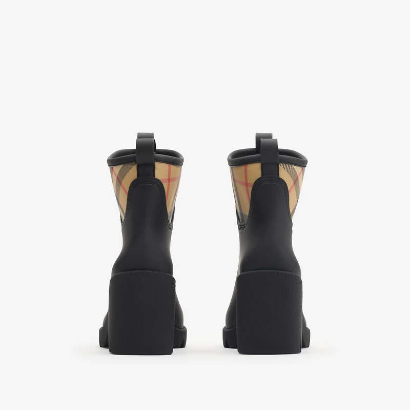 Rubber Marsh Stamp Heeled Low Boots​ in Black - Women | Burberry® Official