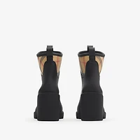 Rubber Marsh Stamp Heeled Low Boots​ in Black - Women | Burberry® Official