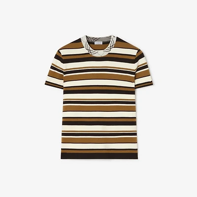Striped Wool Blend T-shirt in Brown - Men | Burberry® Official