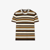 Striped Wool Blend T-shirt in Brown - Men | Burberry® Official
