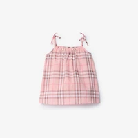 Check Cotton Dress with Bloomers in Peony pink - Children | Burberry® Official