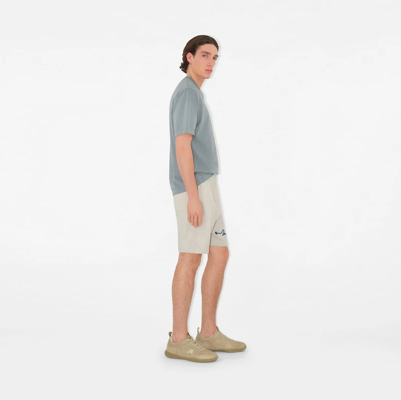 Knot Logo Cotton Shorts in Sail - Men | Burberry® Official