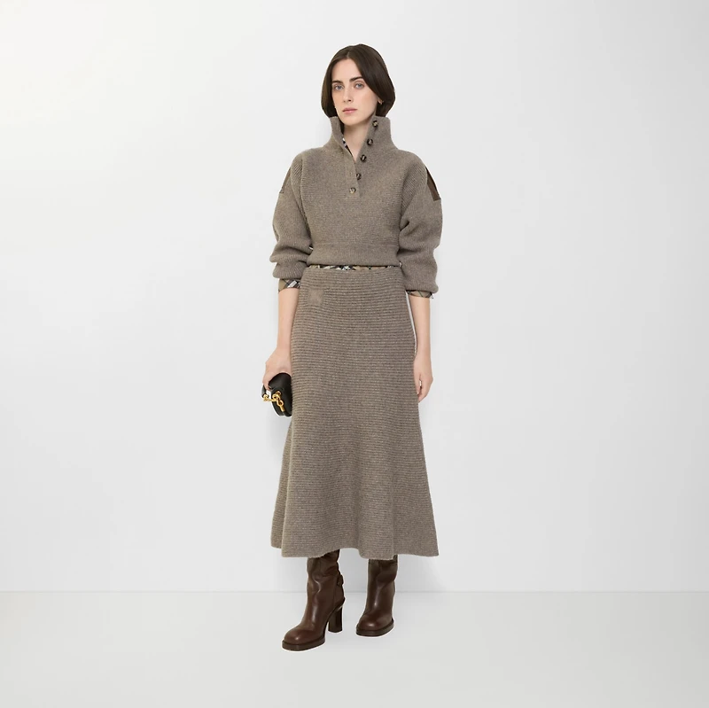 Wool Blend Skirt in Beige melange - Women | Burberry® Official