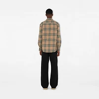 Regular Fit Check Cotton Shirt in Archive beige - Men | Burberry® Official