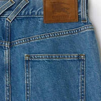 High Rise Bootcut Jeans in Mid blue - Women, Cotton | Burberry® Official