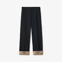 Gabardine Trousers in Navy - Men, Cotton | Burberry® Official