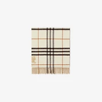 Wide Reversible Check Cashmere Scarf in Pebble white | Burberry® Official