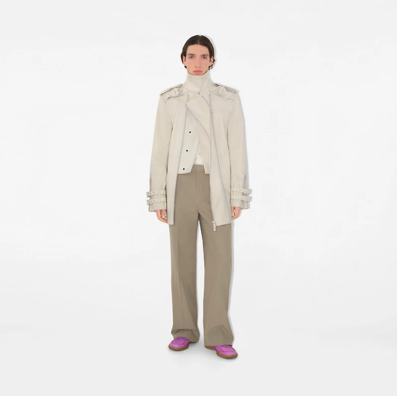 Relaxed Fit Striped Silk Shirt in Clam - Men | Burberry® Official