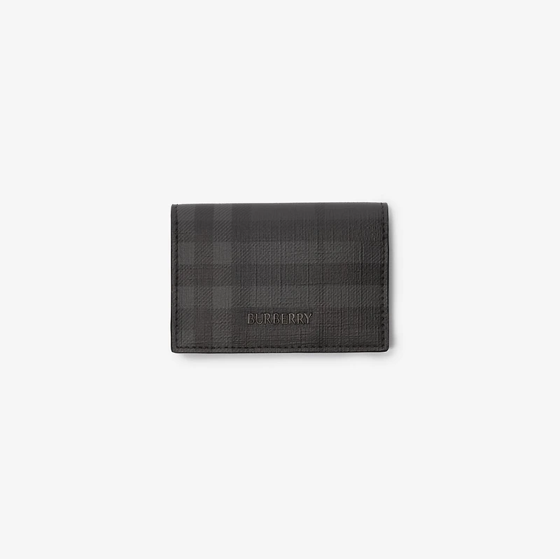 City Check Bifold Card Case in Iron grey - Men, Technical, Cotton | Burberry® Official