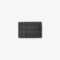 City Check Bifold Card Case in Iron grey - Men, Technical, Cotton | Burberry® Official
