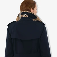 Long Waterloo Heritage Trench Coat in Coal blue - Women, Cotton Gabardine | Burberry® Official