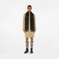 Check Cashmere Scarf in Charcoal | Burberry® Official