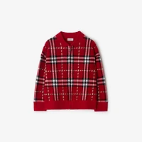Check Wool Bomber Jacket in Poppy | Burberry® Official