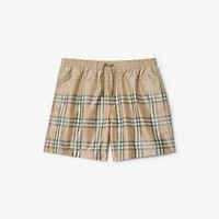 Gradient Check Swim Shorts in Sand beige - Men, Nylon | Burberry® Official