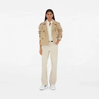 Leather and Check Terrace Sneakers​ in White/sand - Women | Burberry® Official