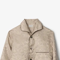 Sunflower Silk Pyjama Shirt in Taupe beige - Women | Burberry® Official