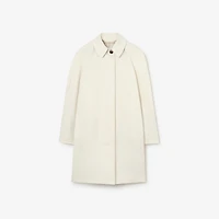 Mid-length Ruched Gabardine Car Coat in Tundra white - Women | Burberry® Official