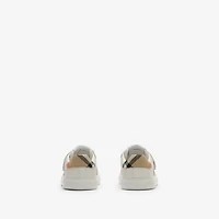Check and Leather Sneakers in Sand beige - Children | Burberry® Official
