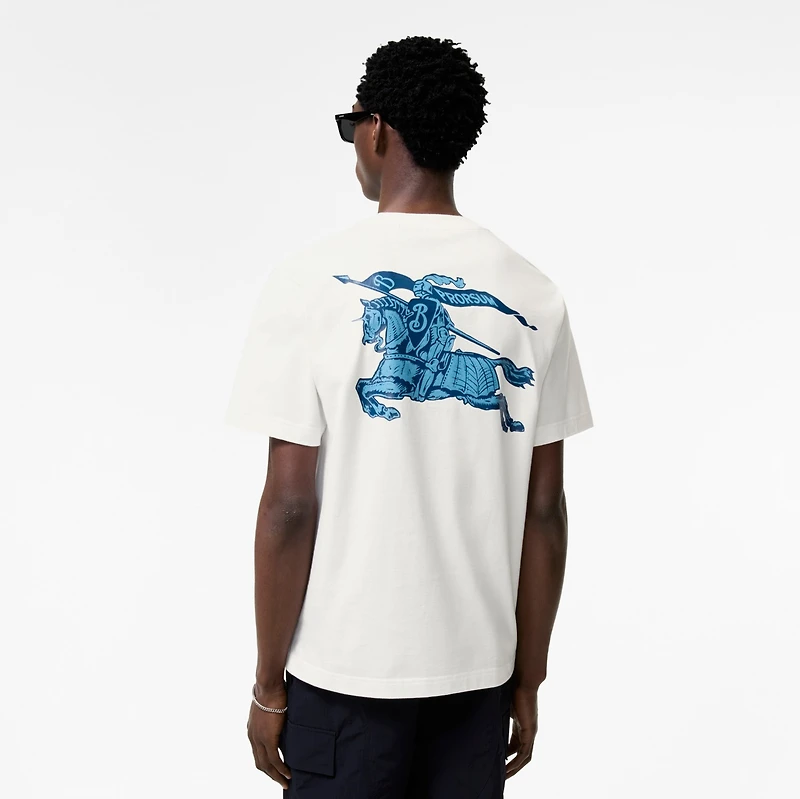 Heritage Logo Cotton T-shirt in Chalk white - Men | Burberry® Official