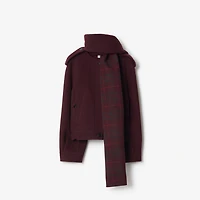 Detachable Scarf Wool Jacket in Wine red - Women | Burberry® Official