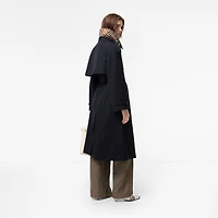 Long Gabardine Fitzrovia Trench Coat in Coal blue - Women, Cotton Gabardine | Burberry® Official