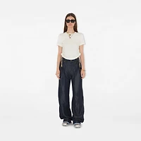 Panelled Denim Trousers in Indigo - Women | Burberry® Official