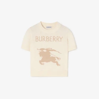 Knight Cotton Wool Top in Ivory white | Burberry® Official