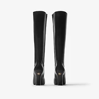Leather Trinket High Boots in Black - Women | Burberry® Official