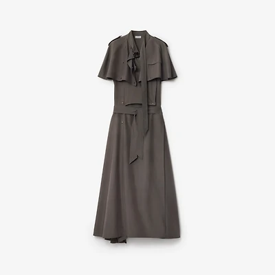 Silk Trench Dress in Cellar
