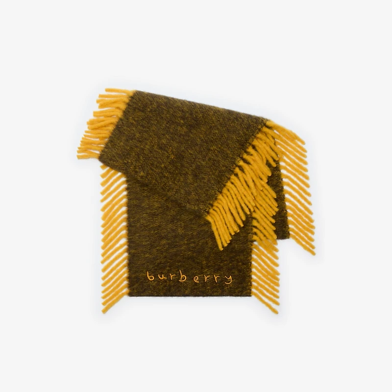 Alpaca Wool Blend Happy Scarf in Crown yellow/treacle brown | Burberry® Official