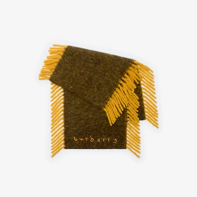 Alpaca Wool Blend Happy Scarf in Crown yellow/treacle brown | Burberry® Official