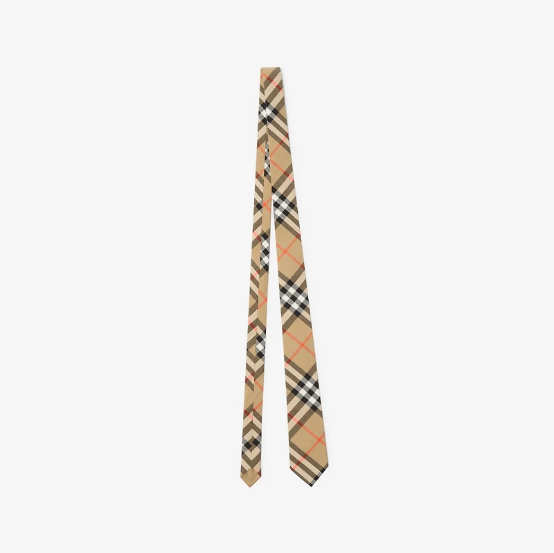Check Cotton Tie in Sand beige - Children | Burberry® Official