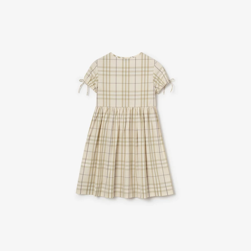Check Cotton Dress in Sesame beige | Burberry® Official