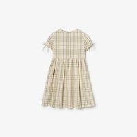Check Cotton Dress in Sesame beige | Burberry® Official