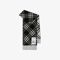 Check Cashmere Scarf in Black | Burberry® Official