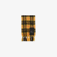 Check Mohair Wool Scarf in Crown yellow | Burberry® Official