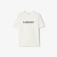 Logo Cotton T-shirt in Chalk white - Women | Burberry® Official
