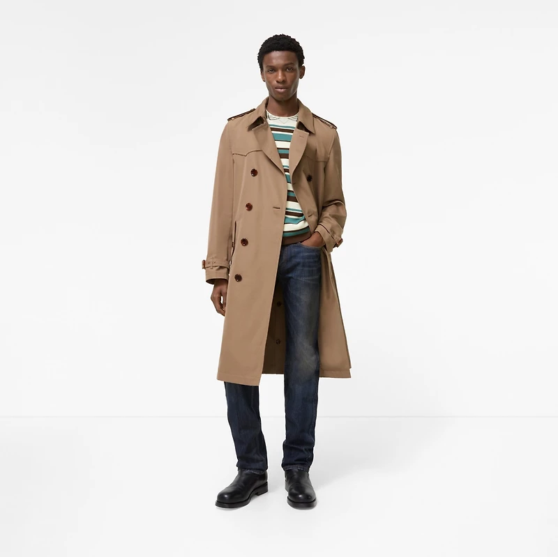 Long Silk Cotton Foxfield Trench Coat in Poplar brown - Men | Burberry® Official