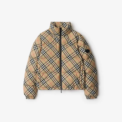 Check Ambleside Puffer Jacket in Sand beige - Women, Nylon | Burberry® Official