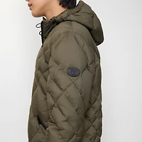 Check-stitch Nylon Doversgreen Puffer Jacket in Marsh green - Men | Burberry® Official