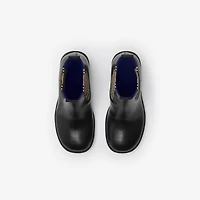 Leather Stride Chelsea Boots in Black/sand - Women | Burberry® Official