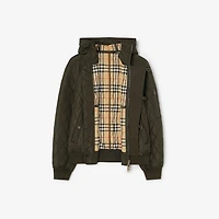 Hooded Quilted Nylon Bomber Jacket in Shale green - Men | Burberry® Official