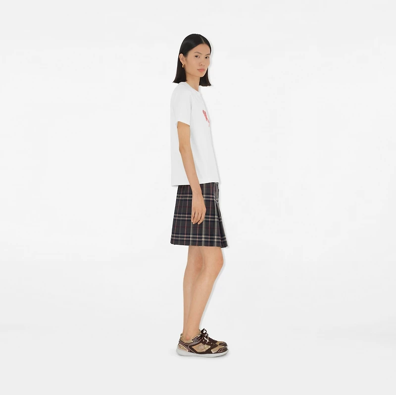Heart Logo Cotton T-shirt in Chalk white - Women | Burberry® Official